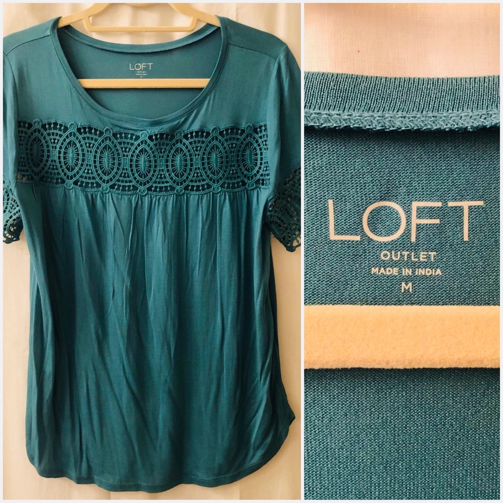 Ann Taylor Loft Outlet Teal Blouse